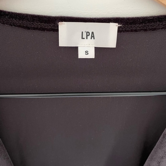 LPA Dress 18 Long Sleeve Low Neck Velvet Cocktail Dress - Picture 5 of 9